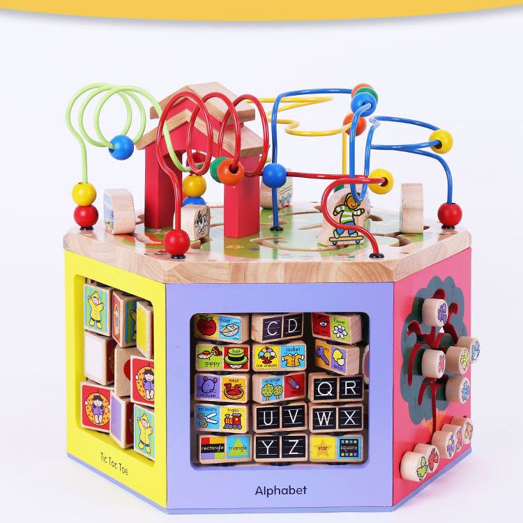 large wooden bead maze