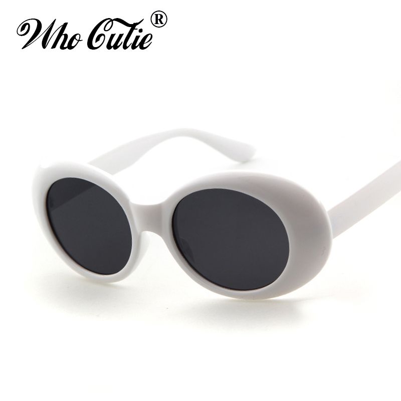 Clout Goggles Retro Vintage White Black Oval Sunglasses NIRVANA Kurt Cobain Glasses Alien Shades