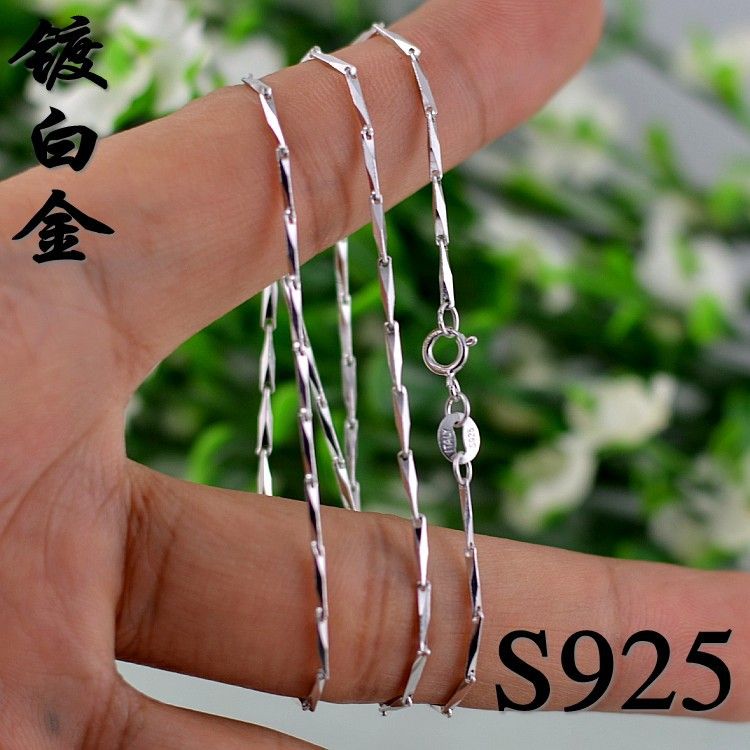 2020 Jimei Platinum 925 Silver Melon Seeds Chain Necklace Jewelry Chain