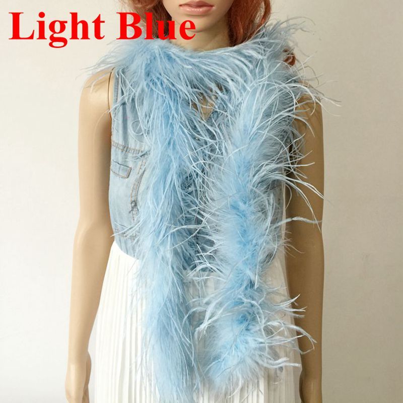 Light//Baby Blue 1ply Ostrich Feather Boa Scarf Prom Halloween Costumes Dance
