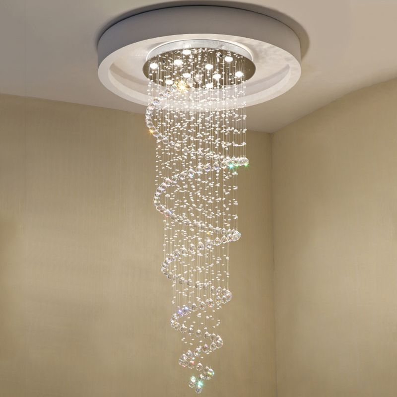 Modern K9 Large Led Spiral Living Room Crystal Chandeliers Ceiling Modern K9 Large Led Spiral Living Room Crystal Chandeliers Ceiling Pendant Light Fixtures For Staircase Stair Hallway Dining Lamp Vallkin Orb Chandelier