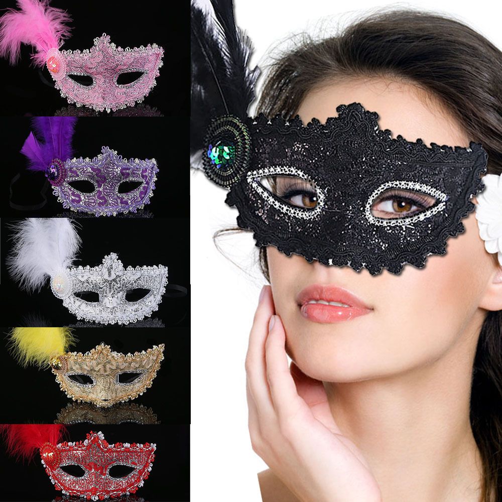 Feather Lace Spain Carnival Party Masks For Face Fashion 2016 Sequins