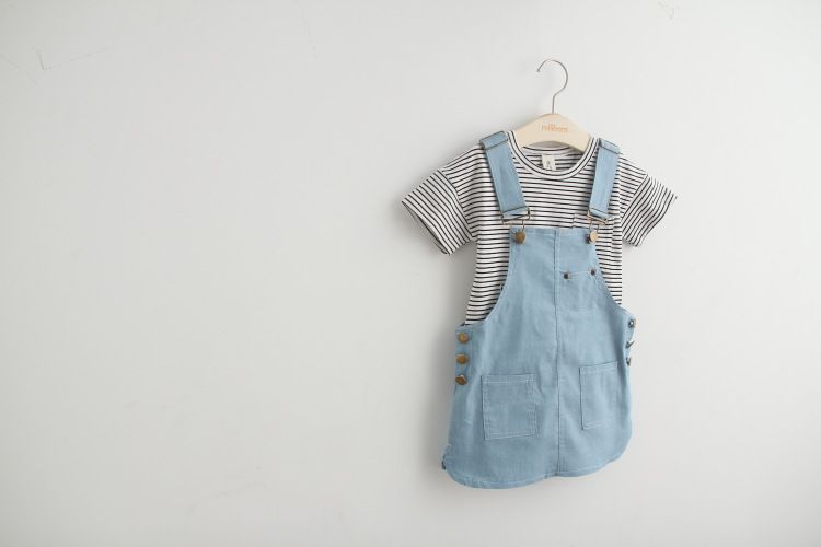 Best Quality Girls Clothing Set T Shirt Suspender Skirt Summer Denim Clothes Kids Garment