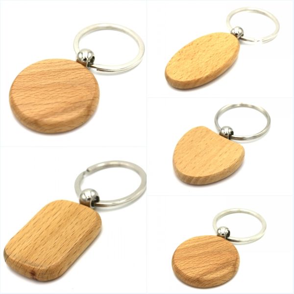 cute customized blank wooden keychains personalized keychain carving