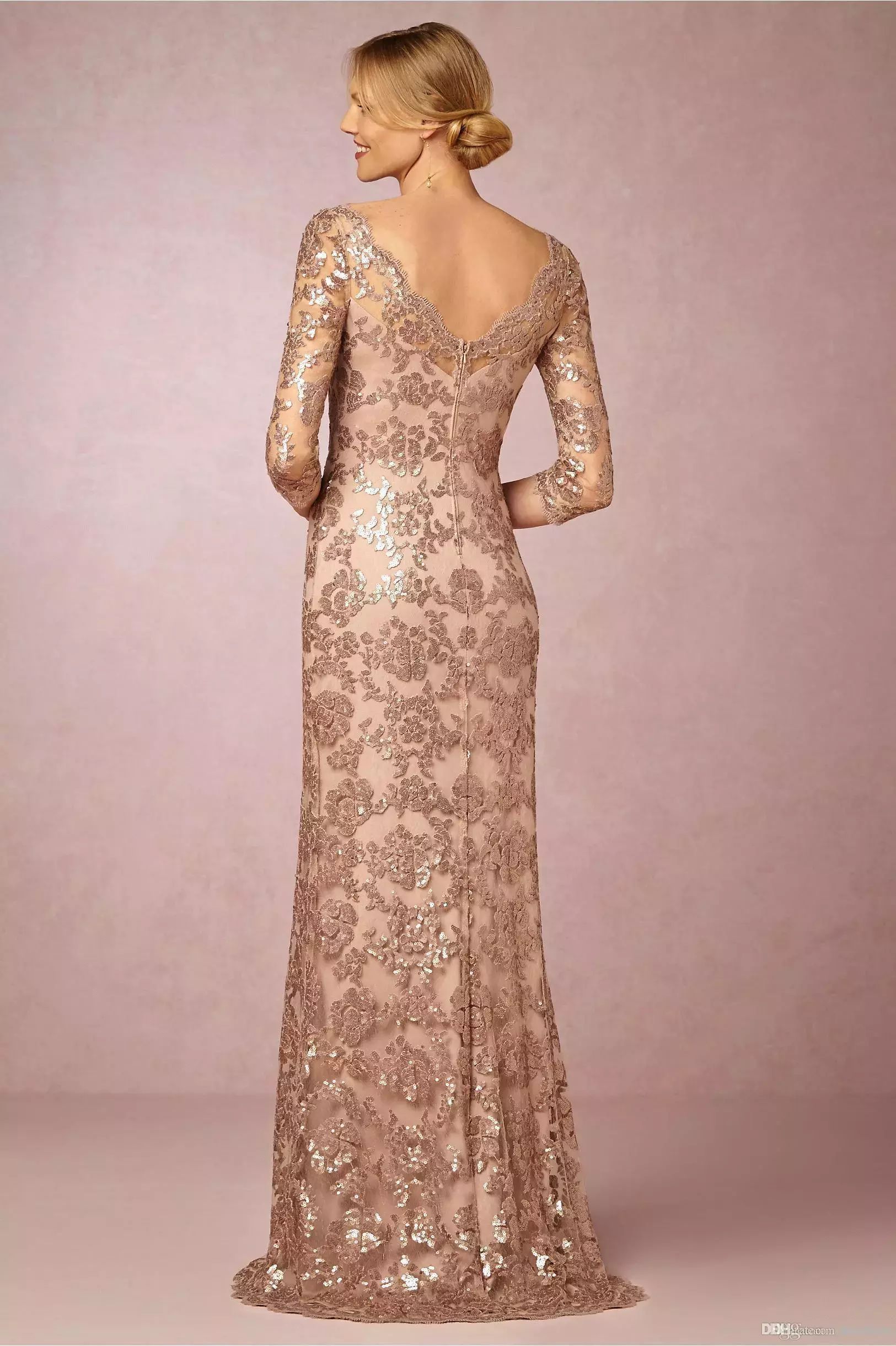 rose gold color mother of the bride dresses