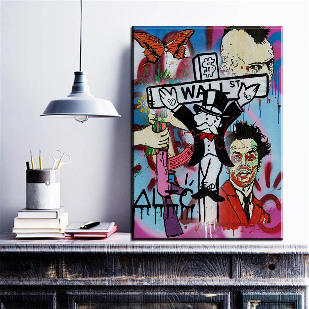 2019 Zz1716 Graffiti Canvas Art Alec Monopoly Man Money Art Print - 2019 zz1716 graffiti canvas art alec monopoly man money art print canvas for wall art home decoration wall paintings from lisaart 11 94 dhgate com
