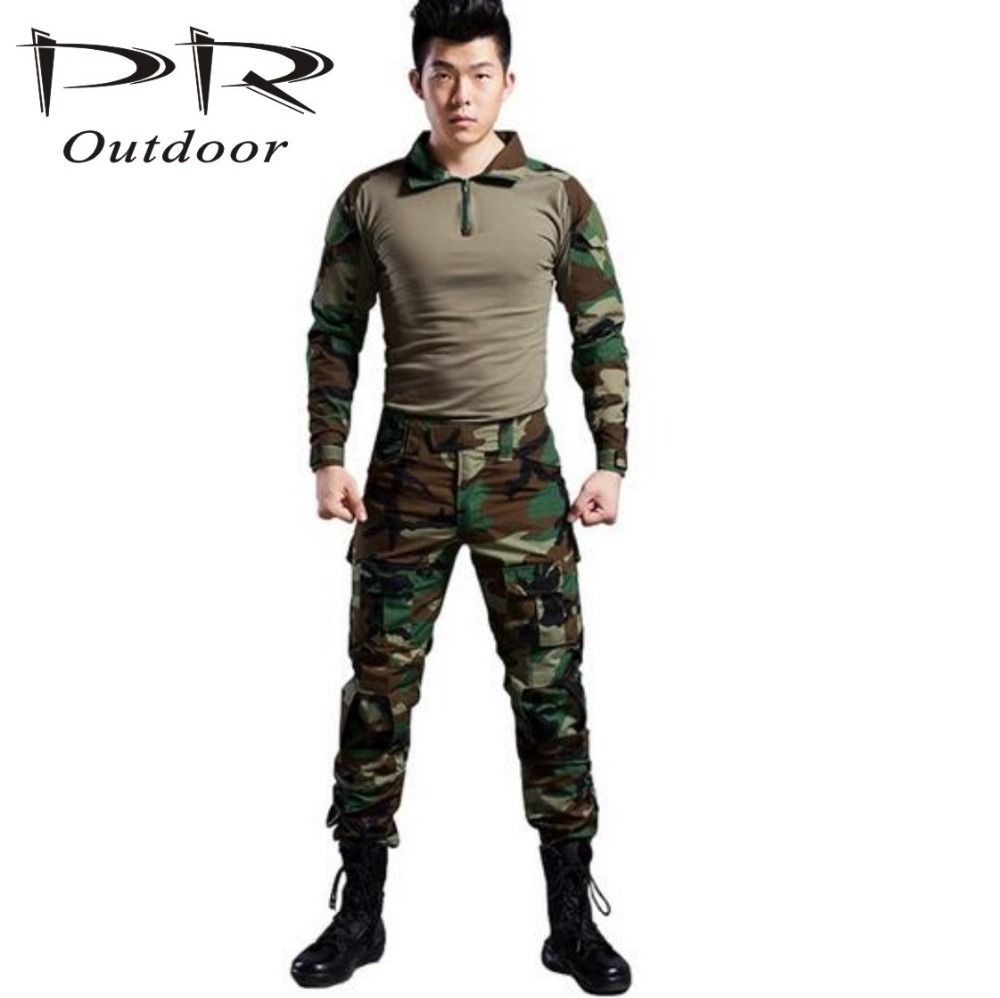 WholesaleMilitary Clothing Combat Shirt Uniform Woodland Outdoor Hunting Movement Clothing