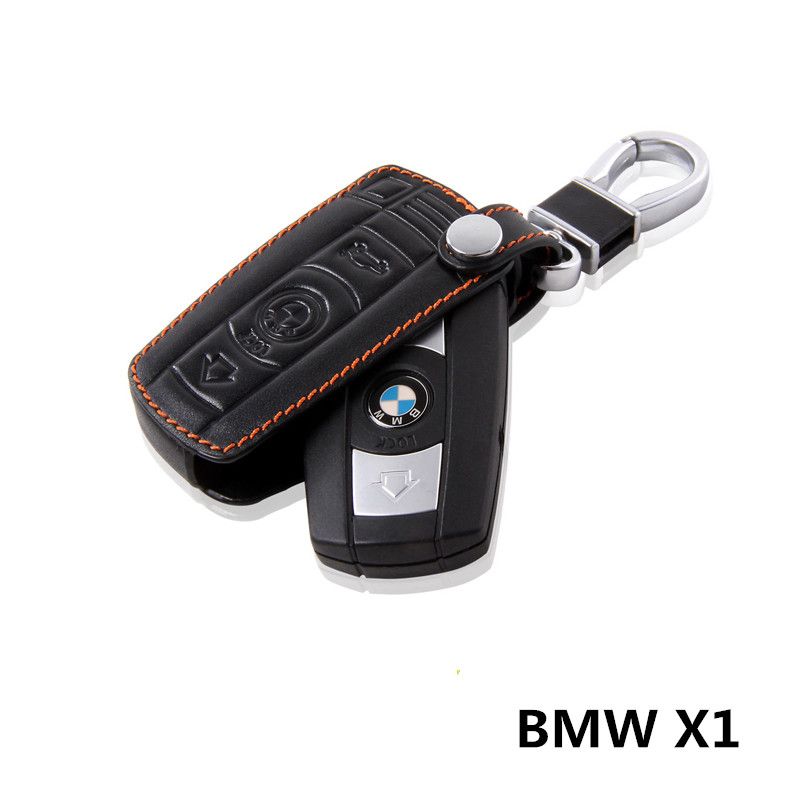 leather cowhide key holder case ring bmw x1 dedicated buttons