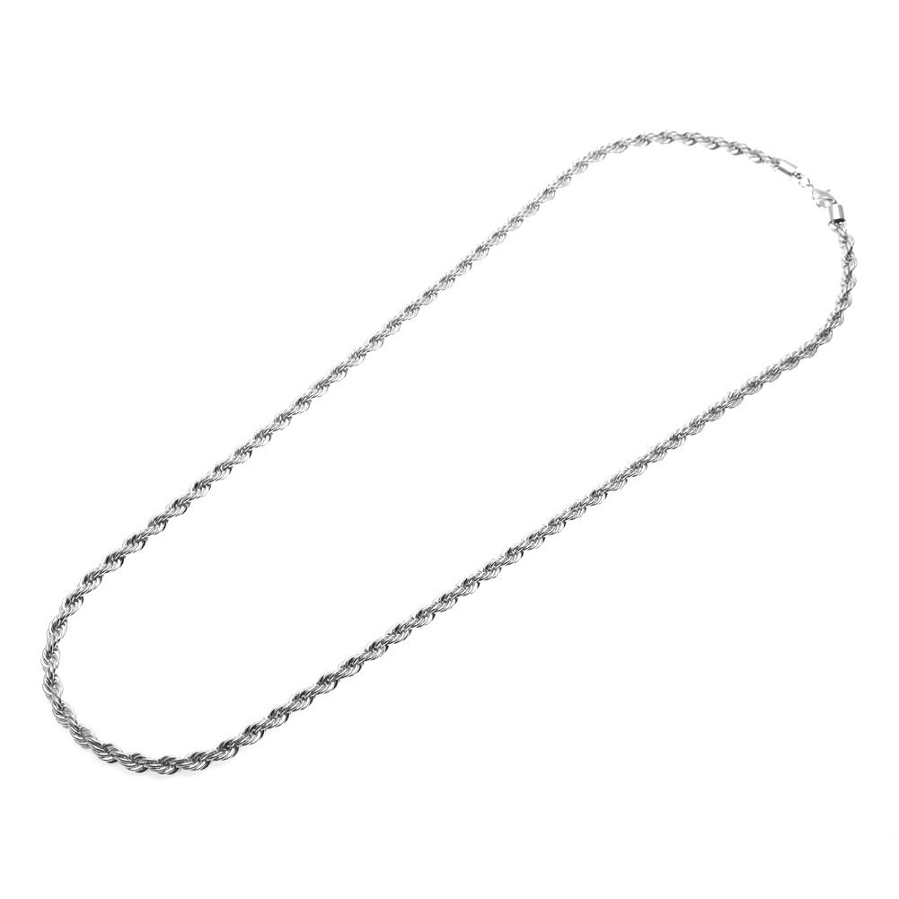 Discount 6.5mm Thick 80cm Long Solid Rope Twisted Chain 14K Gold Silver