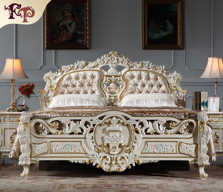 2019 Baroque Classic Bedroom Furniture Luxury Royalty Bed ...