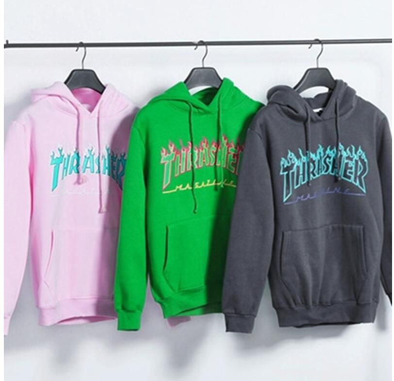 thrasher moletom com capuz pink