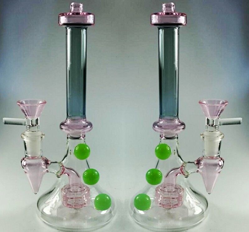 2019 19cm Tall Glass Bongs With Foam Box Pink Tire Perc Oil Rigs Glass