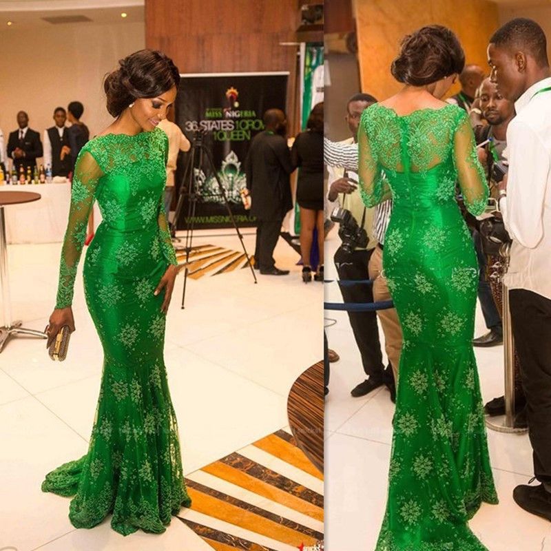 jade green evening gown