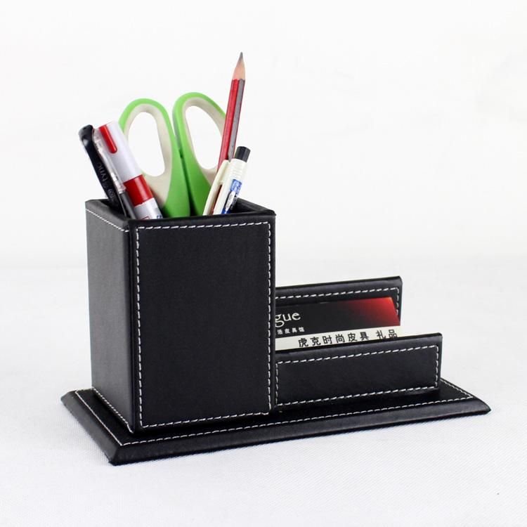 2018 Wood Structure Leather Desk Square Pen Box With Name Card 2018 Wood Structure Leather Desk Square Pen Box With Name Card Holder Office Stationery Accessories Organizer Black 298a From Syc1 37 18 Dhgate
