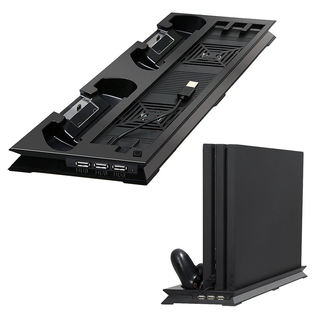 2020 Multifunctional PS4 Pro Vertical Stand Dual Cooling Fan Vertical