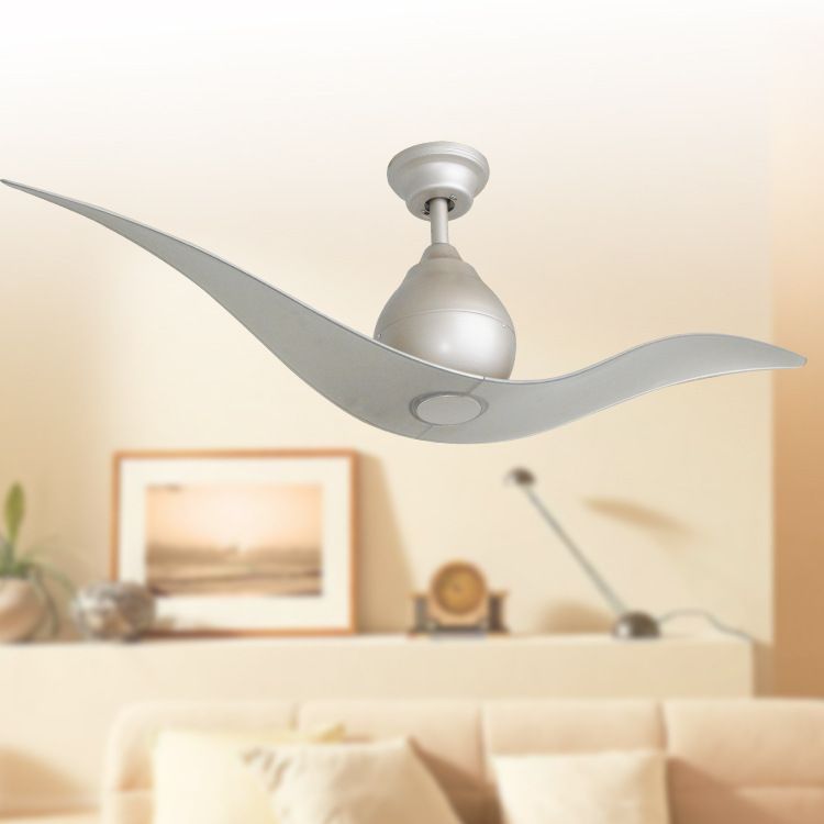 Led Ceiling Fans Lights Contemporary Style 52 Inches 132 Cm Silver Led Ceiling Fans Lights Contemporary Style 52 Inches 132 Cm Silver Color Two Blade Abs Remote Control Indoor 110v 240v Modern