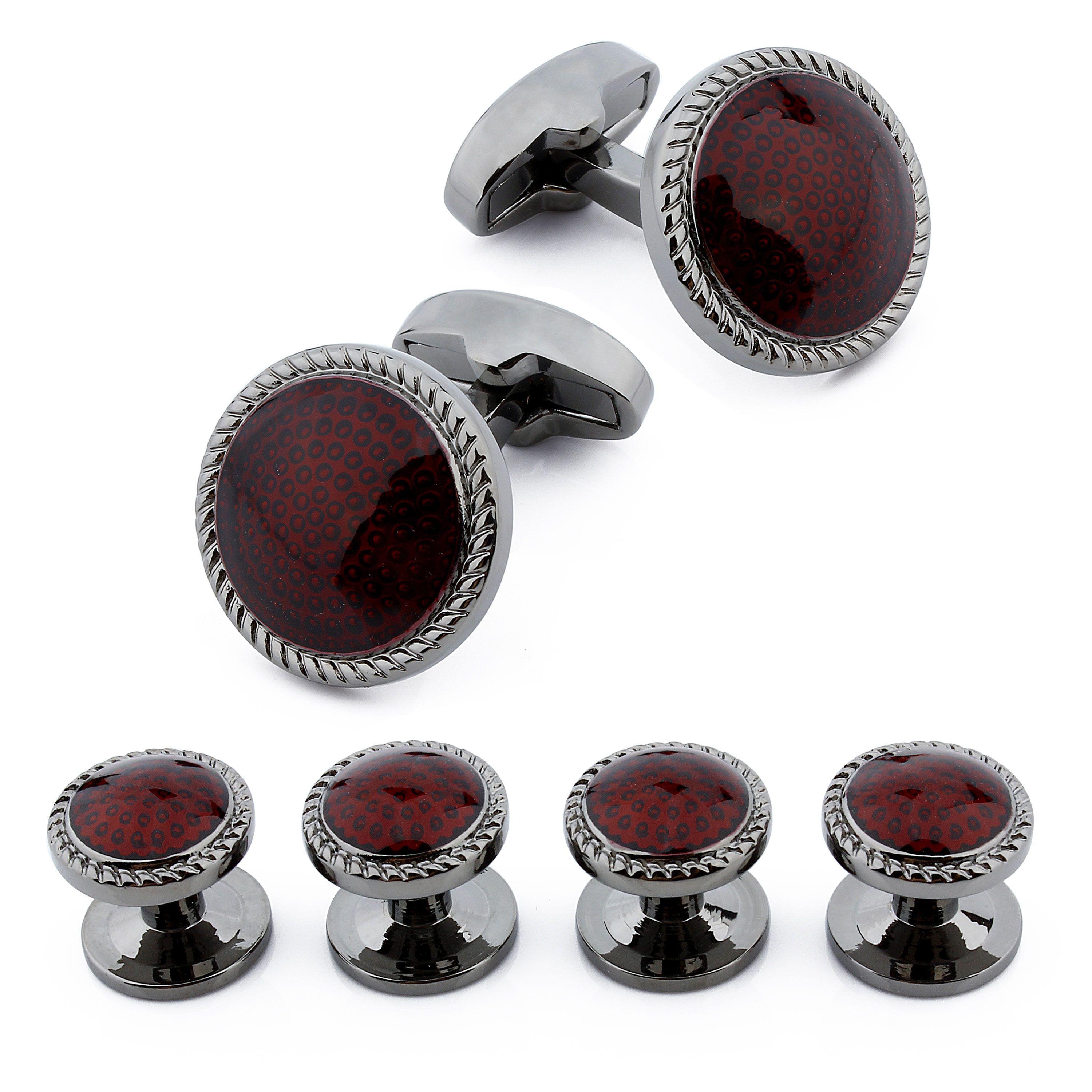 red tuxedo studs