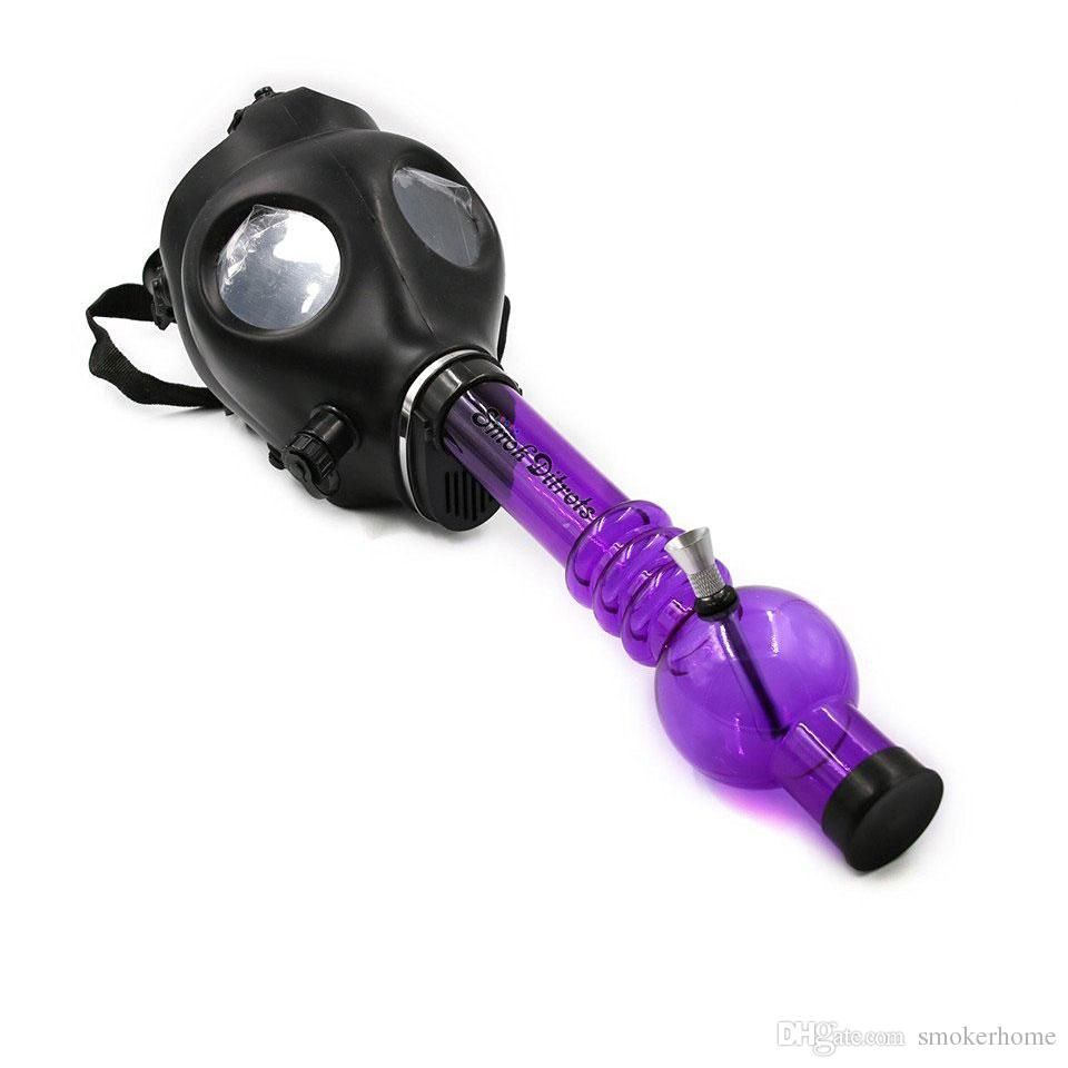 2021 2016 Top Rated Gas Mask Bong Water Smoking Pipe Bongs Smoking Accessories Purple/Black/Blue
