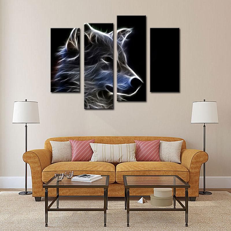 4 Picture Combination Grey Wolf Wall Art Painting Pictures 4 Picture Combination Grey Wolf Wall Art Painting Pictures Print On Canvas Animal The For Home Modern Decoration From China Dhgate Com