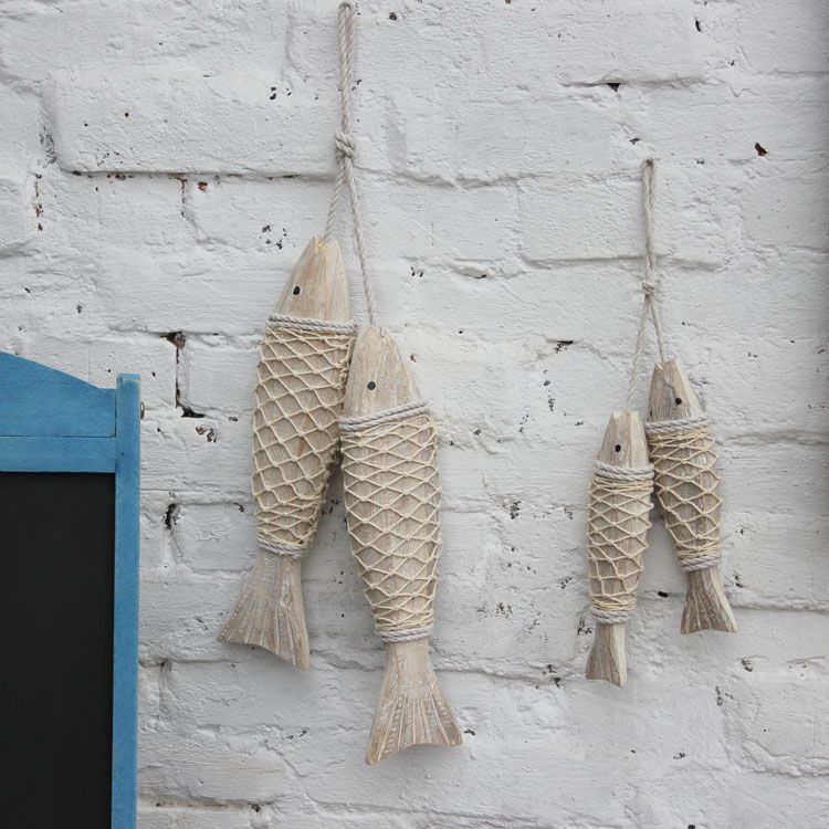 wooden hanging fish