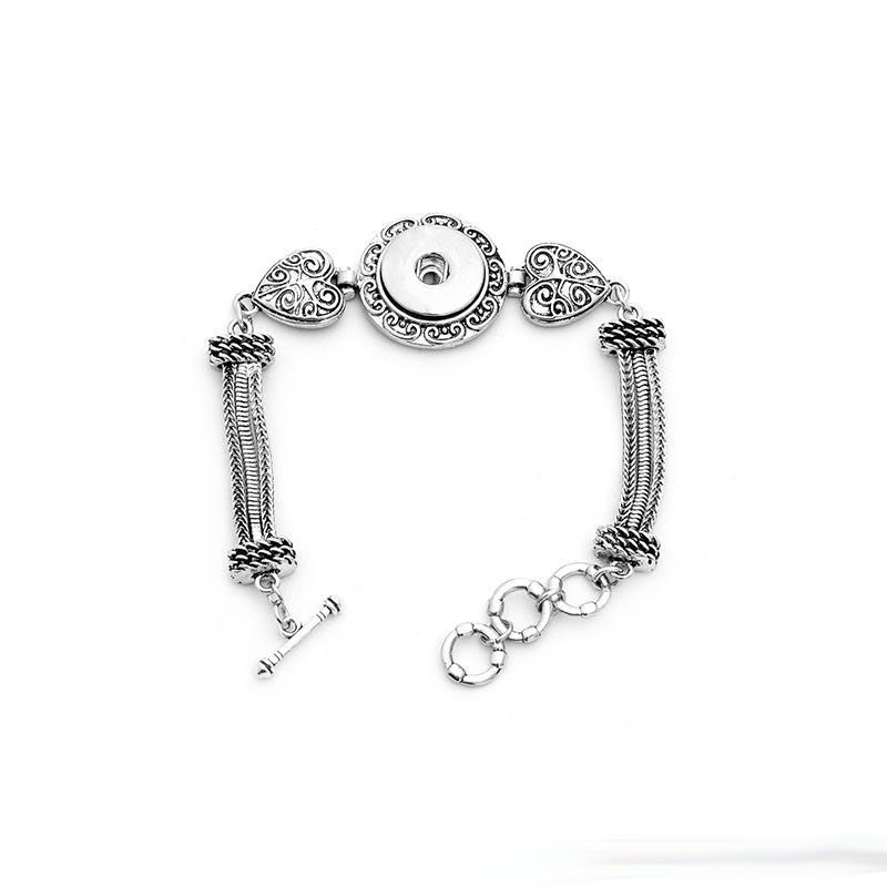 Noosa bricolage morceaux bracelets plaqué argent interchangeable 18mm boutons pression bijoux femmes Bracelet de mode livraison gratuite