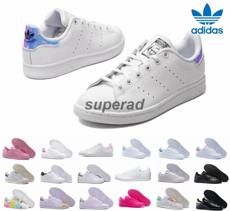 2016 Adidas Originals Stan Smith Iridescent Heel White Green Black Pink ZEBRA Sneakers Classic Stan Smiths Casual Shoes 36-44 Adidas Superstar Original ...
