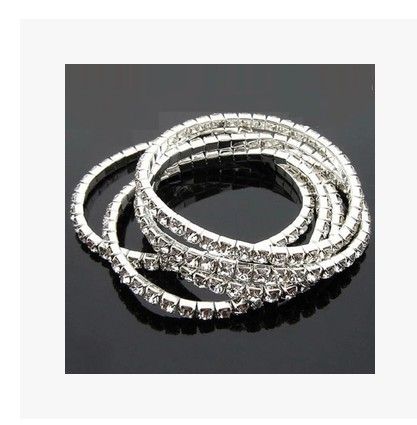 Rhinestone Sliver Plated Arabic Style Bangle Cheap Wedding Bracelets