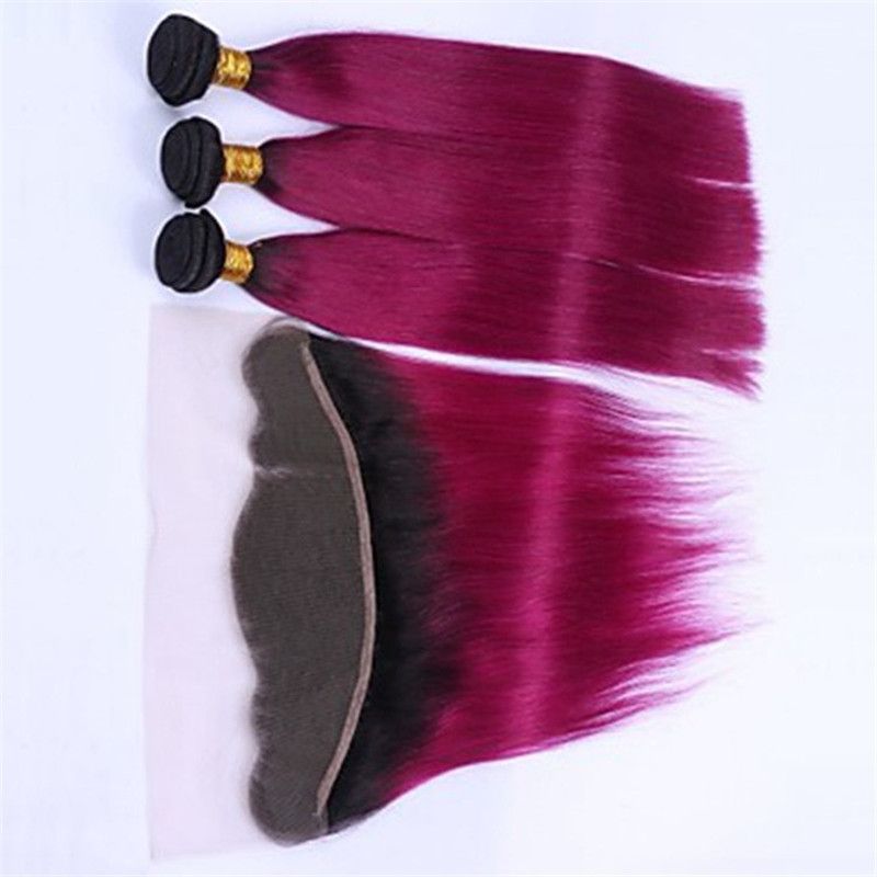 2019 Ombre Hair Extensions Two Tone 1b Fuschia Ombre Brazilian