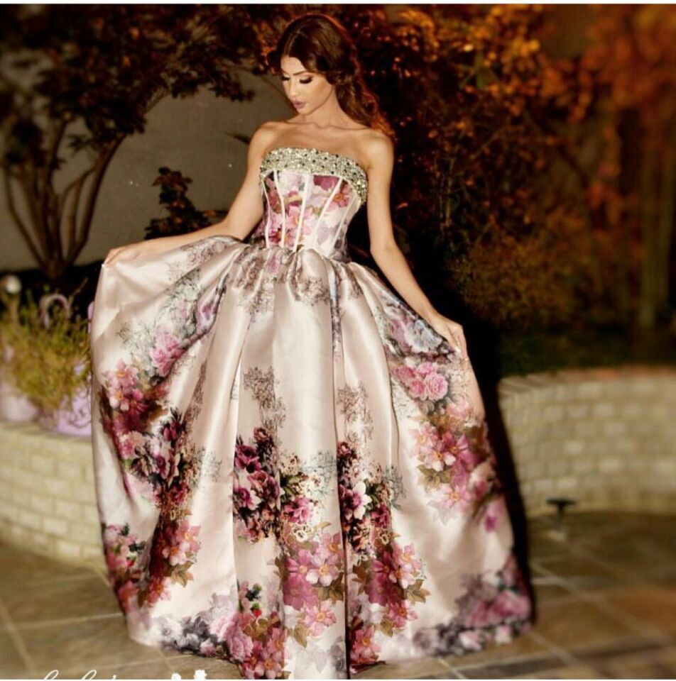 Myriam Fares 2016 Petal Power Print Celebrity Dresses Ball Gown ...