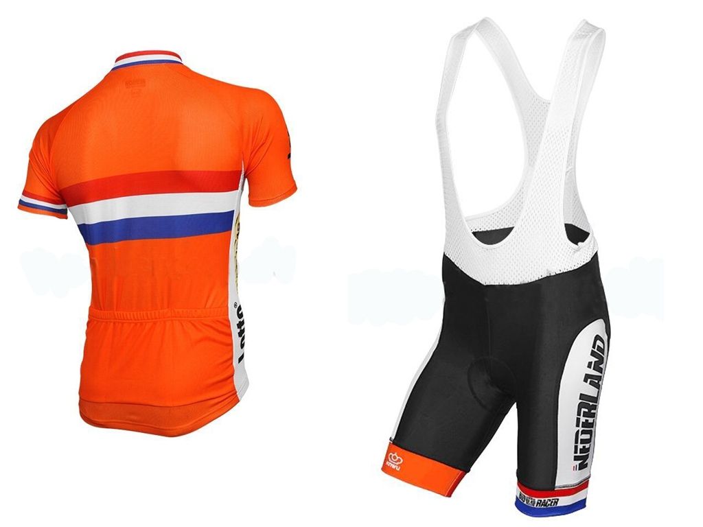 2016 Netherlands Cycling Jerseys Wear Orange Dutch Holland Quick Dry