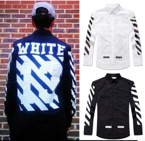Off white long sleeve button up shirts Clearance