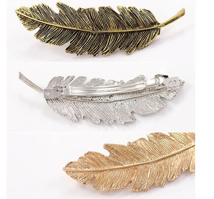 Feather shape hair clip