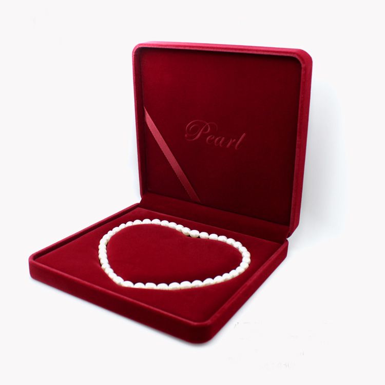 Velvet Pearl Strands Necklace Box Large Jewellery Gift Packaging Box