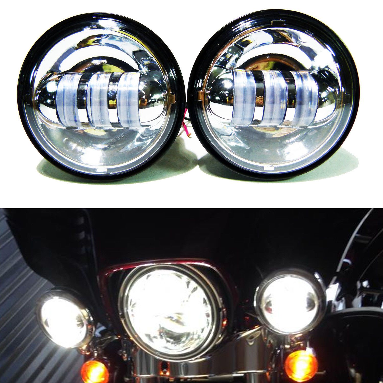 2018 4 1 2 Chrome Led Auxiliary Spot Fog Passing Light Lamp Bulb 2018 4 1 2 Chrome Led Auxiliary Spot Fog Passing Light Lamp Bulb Motorcycle Daymaker Projector Driving For Harley From