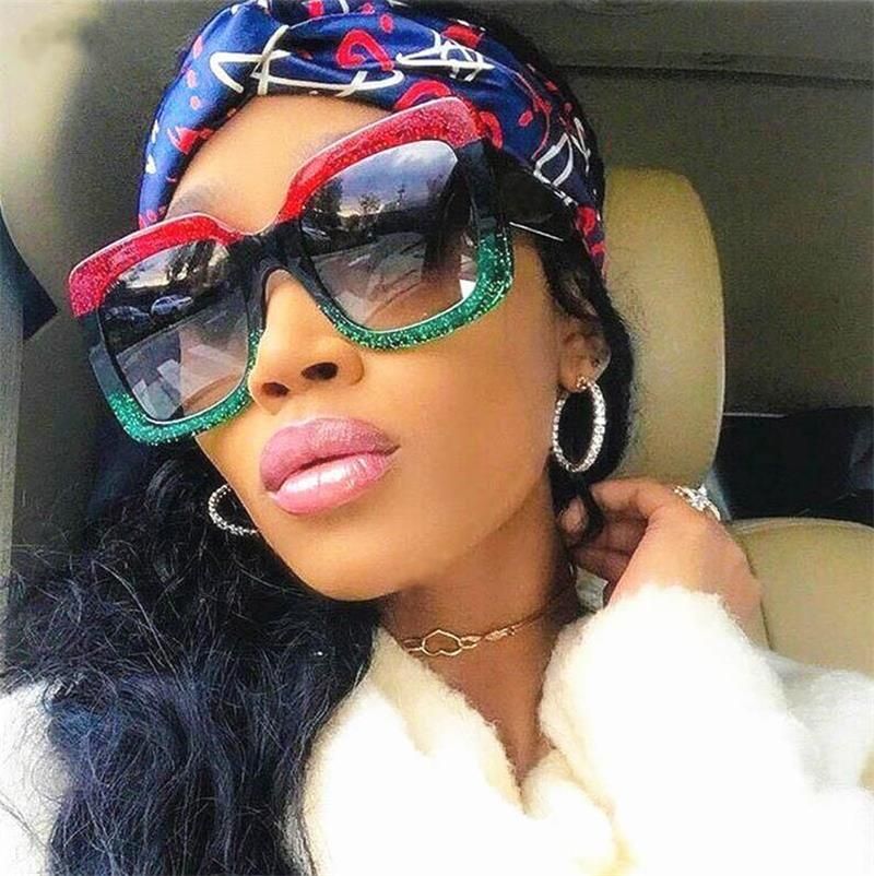 Nuovi Grandi Occhiali Da Sole Quadrati Di Cristallo Da Donna Di Moda Rosso E  Verde Marca Di Design Quadrati Sfumati i Grandi Occhiali Da Sole Telaio  UV400 Da 12,06 € | DHgate Italy