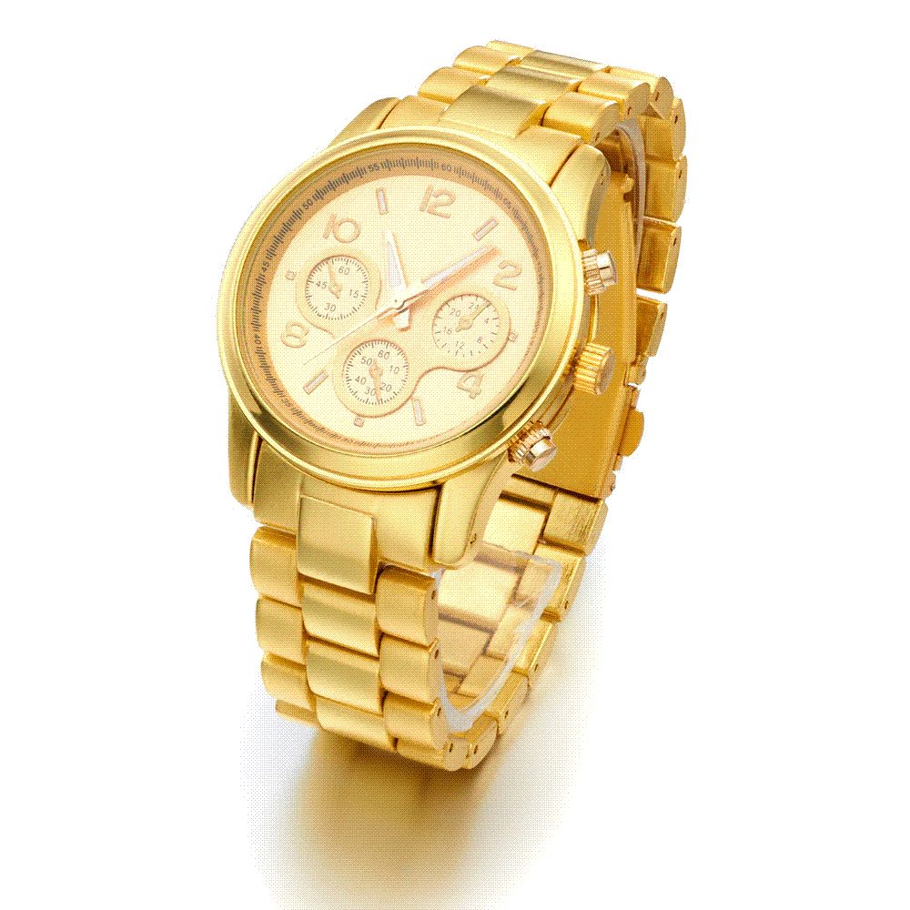 man watch gold colour