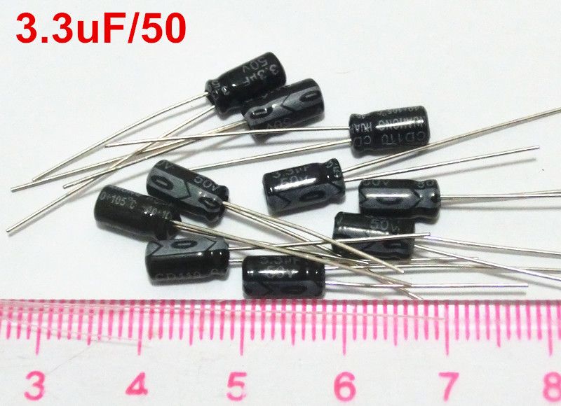 10pcs 10uF 25V Rubycon 4X7mm Aluminum Electrolytic Capacitor