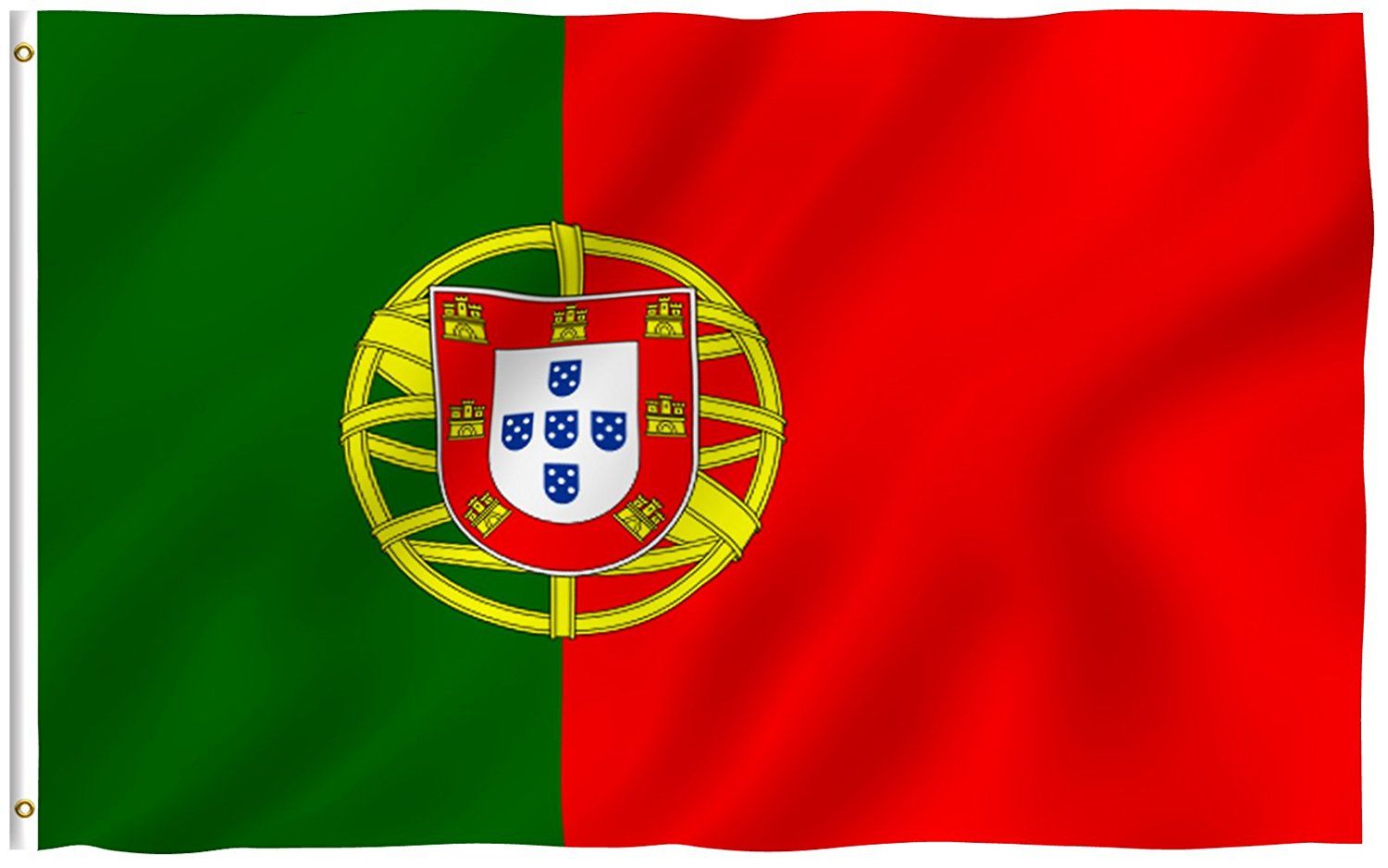 Bandiera Portogallo Tessuto Poliestere Con Passante Per L/'Asta Bandiera Nazionale Portoghese Portugal Misura 145X90cm