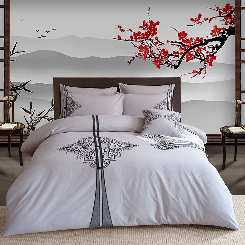 Traditional Embroidered Oriental Retro Style Bedding Set King Queen Traditional Embroidered Oriental Retro Style Bedding Set King Queen Size Bed Fit Sheet Duvet Quilt Cover Pillow Shams Bedspreads And Comforter Sets