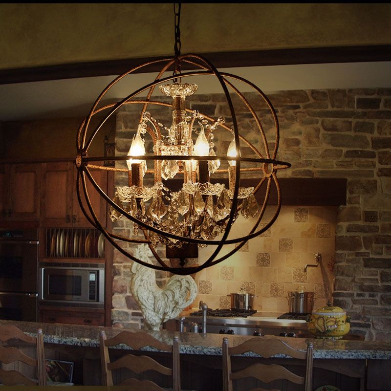 Country Hardware Vintage Orb Crystal Chandelier Lighting Rh Rustic Country Hardware Vintage Orb Crystal Chandelier Lighting Rh Rustic Iron Candle Chandeliers Light Globe Led Pendant Lamp Home Decoration Lamps