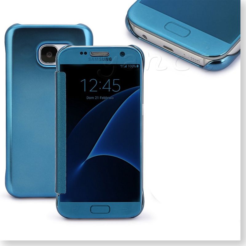 samsung galaxy s7 edge case mirror smart clear window flip case