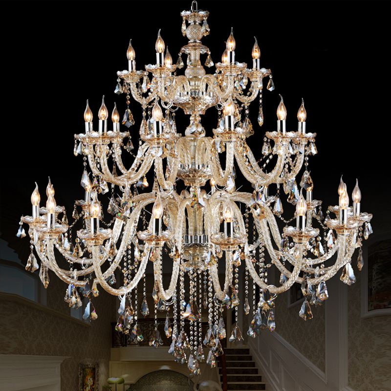 Living Room Crystal Chandelier European Atmosphere Bedroom Living Room Crystal Chandelier European Atmosphere Bedroom Restaurant Simple Modern Candle Light Luxury Hall Lamps Small Chandeliers