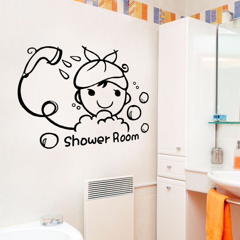 shower room wall decal sticker home decor diy removable art vinyl