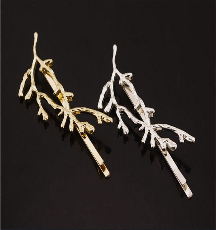 2019 Fashion Celebrity Metal Tree Branch Hairpins Gold Silver Hair