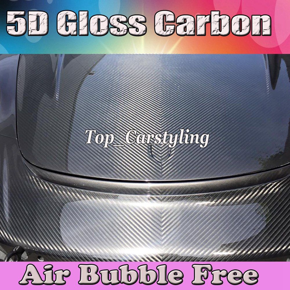 2019 Premium Ultra Glossy Carbon 5D Glossy Carbon Fibre Vinyl For Car
