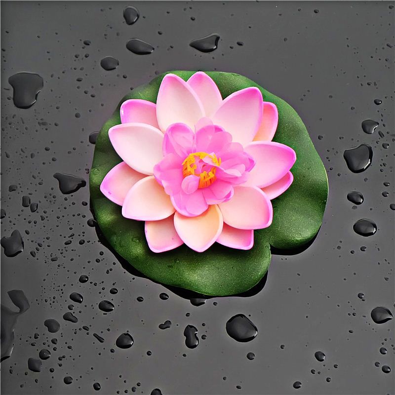2020 10 X Artificial PE Foam Lotus Flowers Water Lily Floating Pool