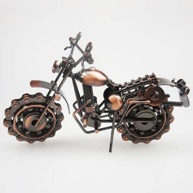 Creative Hand Soldering Wrought Iron Motorcycle Model Metal Moto Collection Home Desk Decor Ornaments Model 1