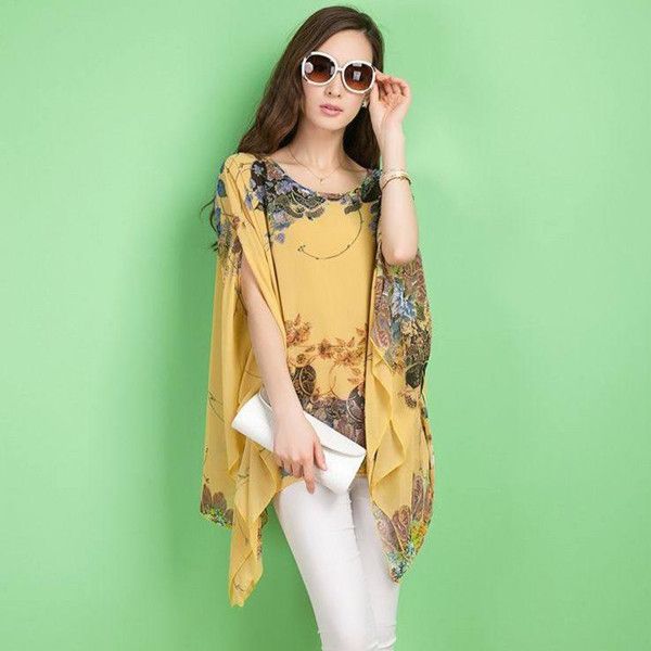 best plus size summer dresses loose print batwing sleeve brand style quality plus size clothes