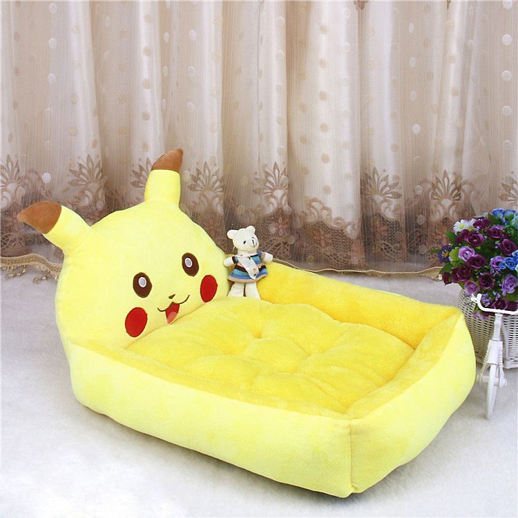 Cute Animal Pikachu Cartoon Large Dog Beds Mats Teddy Pet Dogs Sofa Girls Princess Beds Best Quilts For King Size