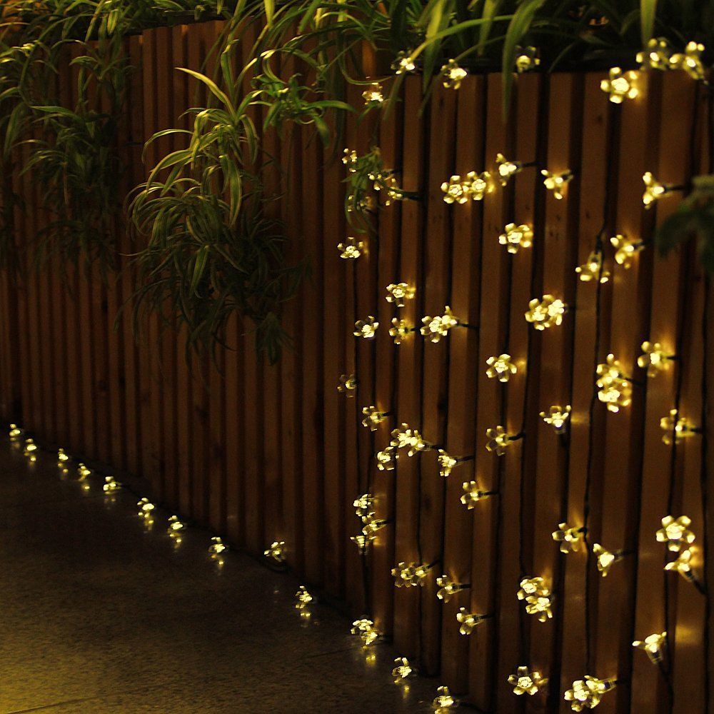 23ft Outdoor Solar String Lights 7m 50 Led Blossom Flower Fairy Light For Garden Patio Wedding Party Bedroom Decoration